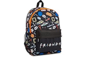 Friends Serie TV Sac À Dos Fille Ou Garcon, Cartable Scolaire Noir Pour Primaire Collège Lycée, Fournitures Scolaires De Marque Pour Enfant, Idée Cadeau Ados