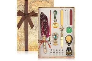 Sterneer Juego de Caligrafía, Juego de Tinta de Pluma y Caligrafía de Plumas Con Caja de Regalo, Regalo Ideal para Principiantes, Adultos y Niños (Borgoña