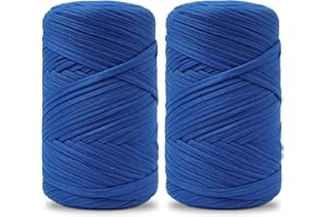 Vincona Hilo de Camiseta Crochet 2x200 g, Hilo para Crochet, Ideal para Bolsos, Cestas, Adornos de pared, Decoración del hogar y Manualidades-Azul celeste 17