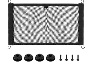 Xzenuo Filet de Rangement Élastique pour Voiture, Filet de Chargement Double Épaisseur pour Coffre de Camper, Van, Bateaux & Maison, Organisateur de Bagages avec Poches