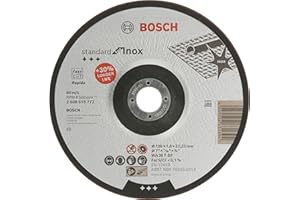 Bosch Professional 1x Disco de Corte Standard for Inox (para Acero Inoxidable, Ø 180 x 1,6 x 22,23 mm, Cóncavo, Accesorio Amoladora)