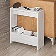 Hocuspicus Side Table with Magazine Rack for Living Room and Office - Many Colour Options - Side/End Table - 55 x 20 x 60cm (Ancient White)