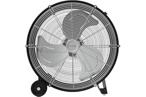 Cecotec Ventilateur de Sol Industriel Proindustry 2000, 120W, Diamètre 50 cm, 3 Vitesses, Pales en Aluminium, Débit d'Air 5404,2 m³/h, Design Transportable, Grille de Protection, Facile à Utiliser