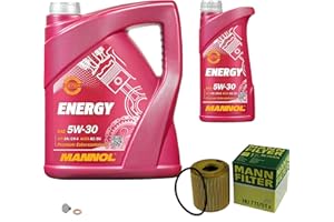EISENFELS Filter Set Inspektionspaket erstellt mit 6 L Motoröl MANNOL Energy 5W-30, MANN-FILTER Ölfilter, Verschlussschraube