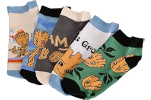 Elbenwald Marvel - Juego de calcetines para zapatillas con diseño de Guardianes de la Galaxia Baby Groot, 5 unidades, unisex, 35-38
