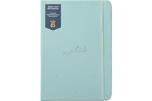 Busy B - Cuaderno Busy Life A5 de piel sintética azul, con pegatinas y planificador mensual