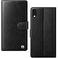 AIMOYU for iPhone XR Case, Flip Wallet Leather Phone Case with [4 Card Slots] [Kickstand] [RFID Blocking] Magnetic Protective Shockproof Cover for iPhone XR Phone Case - Black