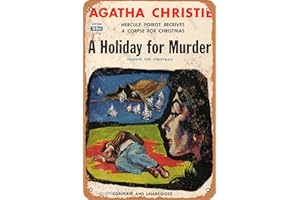 TARIKA Agatha Christie A Holiday For Murder Plaque murale décorative vintage 20,3 x 30,5 cm pour maison, cuisine, salle de bain, ferme, jardin, garage