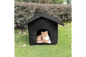 VWPEYY TONGFENG Outdoor Cat Shelter | Oxford Waterproof Foldable Winter Warm Pet Houses for Strays Cats & Dogs