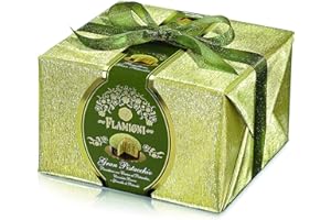 ‎FLAMIGNI FLAMIGNI, Artisan Panettone Große Pistazie gefüllt mit Pistaziencreme, Glasiert mit weißer Schokolade und Knusprigen Pistazienkörnern, Besondere Weihnachtsgeschenkbox, 950 gr