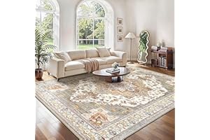 GENIMO Alfombra Salon Sin Peluche,Alfombra Cocina Lavable Antideslizante,Alfombra Pasillo de Dormitorio,Alfombra Silla Escritorio,Comedor,Vendimia,160x230 cm