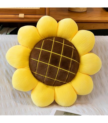 Chickwin Simpatico cuscino in peluche a forma di fiore, per camera, casa, divano, decorazione (35 x 35 cm, bianco