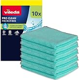 Vileda ProClean Microfiber Cloths with Active Enzymes, Pack of 10 | Microfiber | Machine Washable up to 60&deg;C | Enzyme Treatme