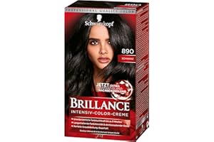 ‎BRILLANCE SCHWARZKOPF BRILLANCE Intensiv-Color-Creme 890 Schwarz Stufe 3, mit extra Diamant-Glanz-Nachbehandlung, 3er Pack (3 x 143 ml)