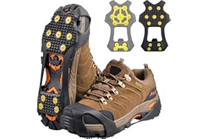 OROOTL Ramponcini per Scarponi Ice Tacchetti Trazione Borchie per Scarpe Punte Antiscivolo 11 Borchie Neve Ghiaccio Ramponi Tacchetti Spikes