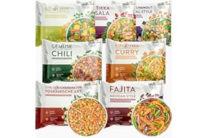‎LIVEFRESH LiveFresh vegane Fertiggerichte Probierpaket | 28 x 400g verschiedene Feriggerichte | Low Carb Lebensmittel | Viel Protein und nur 360 kcal pro Portion | Schnell zubereitet | Schonend schockgefrostet