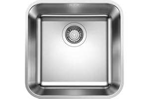 BLANCO SUPRA 400-U – Évier pour Meubles Bas de 45 cm de Large – Sous Plan – Finition Inox Brossé – 518201