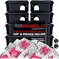 Roshield Black Tamper-Proof Mouse Bait Boxes & 30 Pasta Sachet Mice Poison Killer Kit | Safe Control Around Children & Pets (2 x 150g Packs)