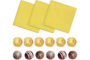 Molain 300 envoltorios de aluminio de colores para caramelos, 3 x 3 pulgadas, cuadrados, papel de aluminio de chocolate, para bricolaje y decoración de chocolate (dorado)