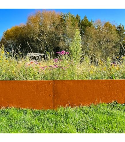GartenAZ Gazonrand, metaal, cortenstaal, 103 x 20 cm, nuttige GartenAZ Gazonrand, metaal, cortenstaal, 103 x 20 cm, nuttige