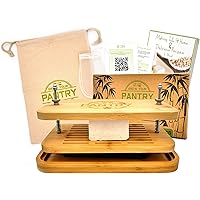 Tofu Press By Grow Your Pantry - Bamboo Wooden Design with a Stainless Steel Screw System - Bonus Tote Bag for Storage and Eb