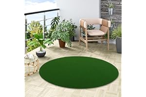 Snapstyle Kingston - Tappeto in Erba Artificiale - per Giardino, Terrazza, Balcone - Verde - Rotondo - 3 Dimensioni