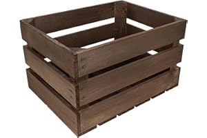 Creative DECO Caja de Madera Natural Decorativa Marrón | 40 x 30 x 23 cm | Cesta de Madera Ideal para Almacenaje Regalo Decoración Bricolaje Manualidades | Documentos Juguetes Herramientas