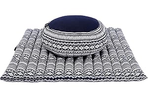 LEEWADEE Set de meditación – Cojín de Yoga Zafu y colchoneta de meditación Zabuton, Asiento tailandés de kapok Hecho a Mano