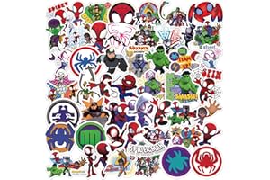 HXLEUCRY Zestaw 51 naklejek Spiderman dla dzieci, wodoodporne, naklejki dla dziewcząt i chłopców, walizka, deskorolka, laptop, lodówka, rowery, DIY, scrapbooking, zabawka, dekoracja, urodziny dziecka