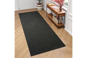 ‎TAPISO TAPISO Mono Läufer Teppich Kurzflor Indoor Outdoor UV-beständig Dunkelgrau Einfarbig Wohnzimmer Schlafzimmer Kinderzimmer Modern Design ÖKO-TEX 80 x 190 cm