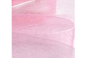 GCS LONDON GCS Pink Organza Ribbon 12mm Scrapbooking, Gift wrapping, home deco. 46 meters / 50 Yards Rolls London - BUY 3 Rolls & Get 4th Free