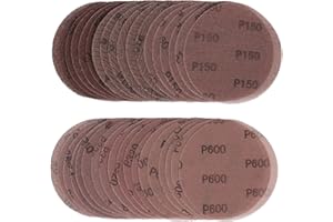 Kcmell 36PCS 150mm Mesh Hook & Loop Sanding Discs, 6 Inch Sanding Pads 80/100/150/240/320/600 Assort Grit, Dust Free Disc Anti-Blocking Long-Lasting Sharp Sandpaper for Car Wood Furniture Floor