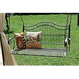 DanDiBo Hängebank Metall Garten 82505 Schaukel mit Ketten Gartenschaukel Baumschaukel Bank Hollywoodschaukel Schaukelbank