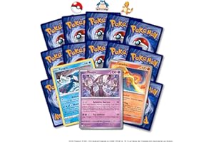 PLATZMANGEL Pokemon Kartenset 20 Verschiedene Karten, inkl. Einer zufälligen Holo-/Reverseholokarte eines legendären, mysteriösen oder paradoxen Pokemon - händisch ausgewählte Sammelkarten