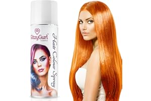 GLITZYGURL Hair Colour Spray 125ml Temporary Hair Kids Adults Halloween Temporary Dye Made in UK (Fluo Orange)