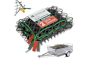 ‎CARGO VA INTELLIGENT VEHICLE ACCESSORIES CargoVA® Intelligentes Anhängernetz dehnbar 1x2 bis 2x3 M - elastisches Hängernetz schwarz mit Gummiseil und Eckenmarkierung - für die perfekte Ladungssicherung