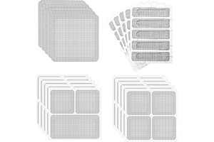 Fliegengitter Reparatur Set 65 Stück, 4 Größen Fensterbildschirm-Reparaturband, Insektenschutz Fliegengitter Fenster Reparatur Klebeband,Verhindern Moskitos Insekten,Stark Selbstklebend Glasfaser,Grau