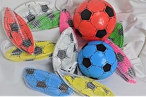 Schnooridoo 12 x Kunststoffball Fussball Ball 20 cm PVC Fußball im Netz Give Away Kindergeburtstag