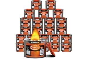 Luminar Resealable-Wick Chafing Fuel Cans, 24 Pack, 4 Hour - Premium Quality Burners for Food Warmers - No More Spills, Waste, or Hassle - Perfect for Convenient, and Long-Lasting Event Catering