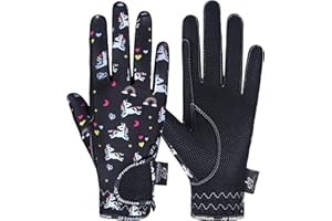 AF EQUESTRIAN AFE - Guanti da equitazione unisex per bambini, per attività all'aperto, sport, ciclismo, per bambini, motivo unicorno