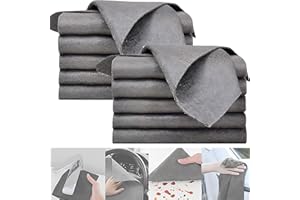 AIZHENQIAN 10 Stück Verdickte Magische Reinigungstuch,30 * 30 Streifenfreie Wunderreinigungstücher Wiederverwendbares Glas-Mikrofaser-Reinigungstuch FüR KüChen, Glas, Autos Graue ReinigungstüCher