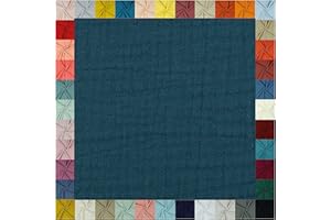 TEXTILQUALITY Hochwertiger Musselin Stoff Meterware - weicher Baumwollstoff für Kleid Baby Decke Tuch Tagesdecke Bettwäsche ÖkoTex Double Gauze uni Baumwollstoffe Dekostoff Stoffe zum Nähen Meterware (petrol)