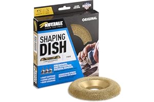 Kutzall Original Shaping Dish - Fine, 4-1⁄2" (114.3mm) Dia. X 7⁄8" (22.2mm) Bore - Woodworking Angle Grinder Attachment for DeWalt, Bosch, Milwaukee, Makita. Abrasive Tungsten Carbide, DW412O230