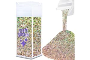Hemway Craft Glitter Shaker 130g / 4.6oz Glitter for Arts, Crafts, Resin, Tumblers, Nails, Painting, Decoration, Festival, Cosmetic, Body - Ultrafine (1/128" 0.008" 0.2mm) - Gold Silver Holographic