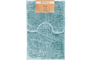 RESTILO Badematte Toilettenmatte Set 50x80 40x50 cm Badteppiche Badvorleger rutschfest Bati Türkis