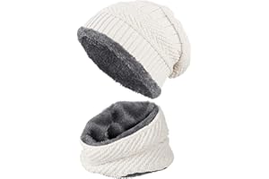 BALINCO Berretto imbottito e scaldacollo con imbottitura in pile e motivo intrecciato, taglia unica per uomo e donna (4A)