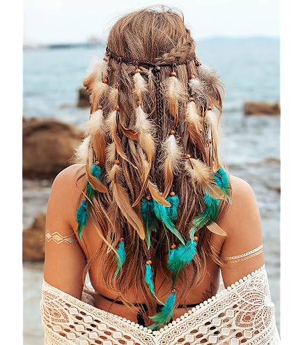 capelli bohémien piume hippie e indiani nappe e