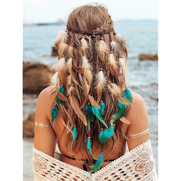 Serre-tête En Plumes Style Bohème Hippie - Multicolore, Pour Festival - Neuf Avec étiquettes
