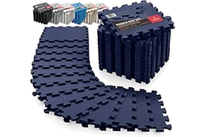 BEMAXX Zazębiające maty podłogowe z miękkiej pianki - 18 sztuk EVA Płytki gumowe puzzle Ochronny zestaw podłogowy, ochrona powierzchni | Duże chodniki podkładowe - Basen Siłownia Fitness Piwnica