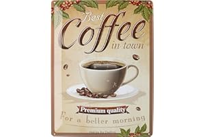 DODINO Cartel de chapa retro Café, 30x40cm Decoración de La Pared Vintage Para Bar Cafetería Restaurante